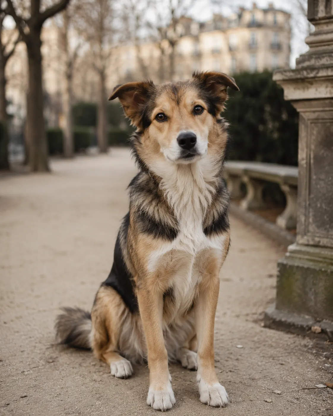 Natürliches Hundeportrait im Park